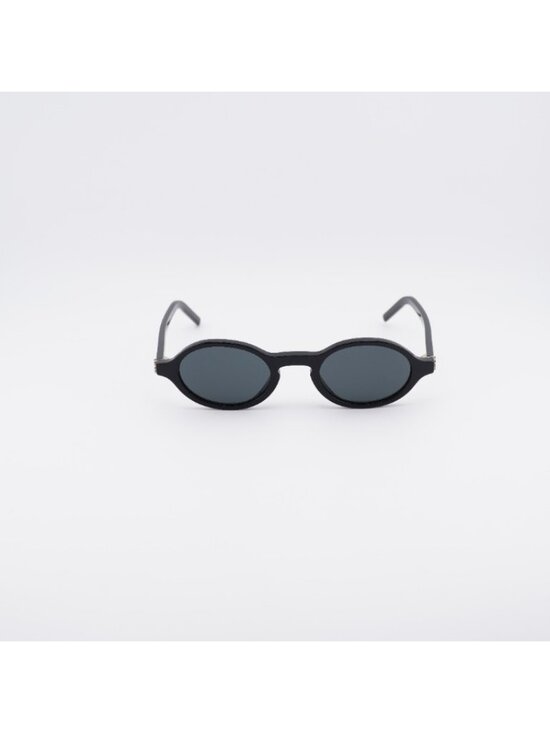 Saint Laurent SL M161 001 Sunglasses Black Oval Frame, Grey Lenses main image 7